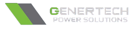 The Genertech logo which is a green and grey rhombus with grey all caps text next to it that reads 'GENERTECH POWER SOLUTIONS', the 'G' in 'GENERTECH' is green.