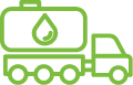 a green icon of a lorry that has a fuel tank on the back, which has a droplet of fuel within it.