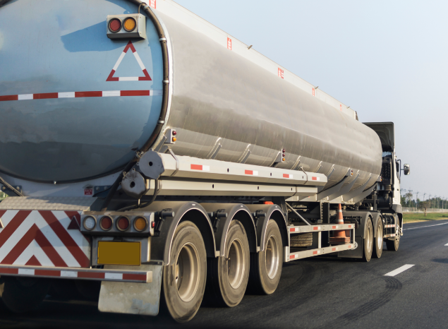 This is a stock image of a Tanker Lorry that's transporting diesel, it is on a motorway.