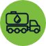 a green circle that contains a black drawing of a fuel transport truck.